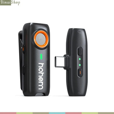 Hohem MIC-01 - Micro Cài Áo Không Dây 2.4GHz, Khử Tiếng Ồn DSP Sử Dụng Cho Điện Thoại, Pin 20 Giờ, Hỗ Trợ Thẻ Nhớ, Phạm Vi Thu 100m- Hàng chính hãng