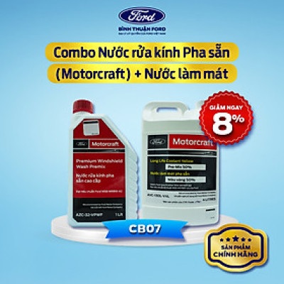 [COMBO GIÁ HỜI] Nước Rửa kính Ô tô, Pha sẵn 1L + Nước Làm Mát Ô tô 4L – Màu Vàng | Motorcraft - Chính hãng