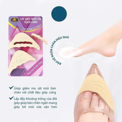 COMBO 2 CẶP Lót mũi giày cao gót cao su non đệm êm ngón chân MÀU ĐEN VÀ MÀU KEM