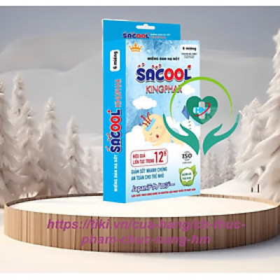 ￼Miếng dán hạ sốt SACOOL Kingphar Hộp 6 miếng  - công nghệ Nhật Bản tác dụng 12 giờ -Giúp hạ nhiệt, hạ sốt nhanh chóng