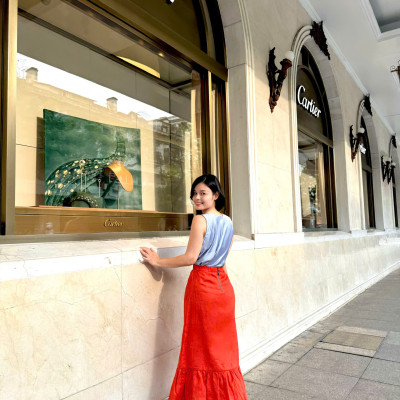 Áo Cổ Đổ Thanh Dải TOP225BLUE thời trang thiết kế Hity