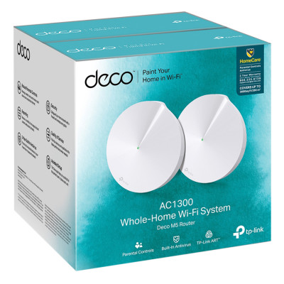 Bộ Phát Wifi Mesh TP-Link Deco M5 (2-pack)  Băng Tần Kép MU-MIMO AC1300 - Hàng Chính Hãng