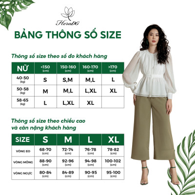 Quần công sở thiết kế dáng suông lửng gấu lơ vê bản to thời trang HeraDG chất liệu Tuytsi cao cấp SQDBC6007