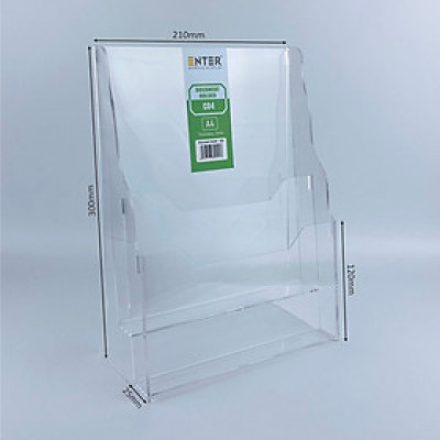 Khay đựng giấy, Hộc đựng tờ rơi, Kệ mica nhiều giấy 2 ngăn Enter C04 210x300mm A4 đứng 2mm