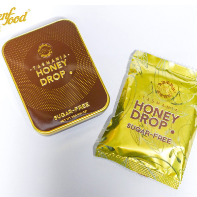 Kẹo Sả Nhân Mật Ong Queenfood Honey Drop Leatherwood Không Đường 33gr Hộp 10 viên