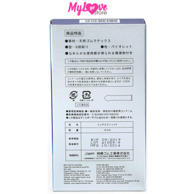 Bao Cao Su Sagami 6 Stage Tight Fit Siêu Mỏng 0,03 mm Sáu Lớp Lượn Sóng Hộp 12 chiếc