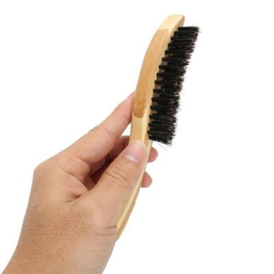 Bàn chải chải râu ECOHUB bằng tre màu sắc tự nhiên 16cm