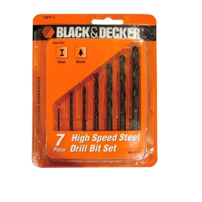 15077G Hộp mũi khoan kim loại 7 chi tiết black&decker
