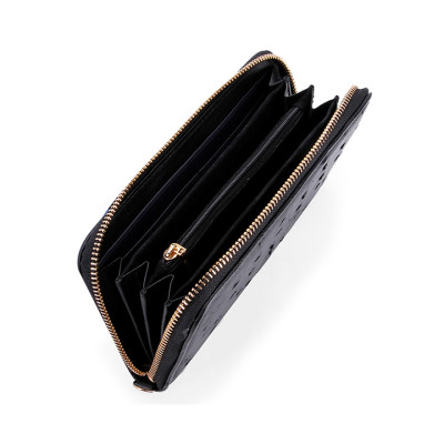 HC3429-30-31-32 - Bóp nữ da đà điểu Huy Hoàng 1 khóa vip màu đen, nâu đỏ, vàng bò, nâu đất