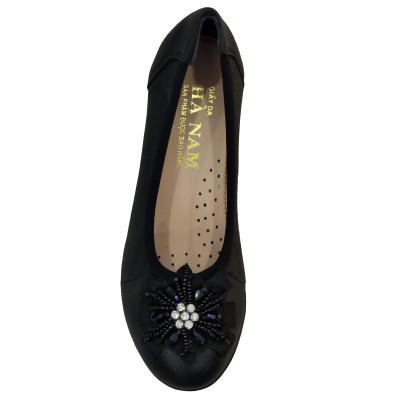 Giày Nữ Búp Bê Đế Xuồng HÀ NAM Da Bò Thật Cao Cấp 4cm GBBN2036