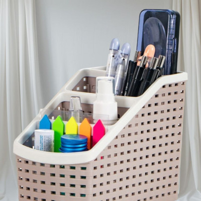 Khay nhựa tiện ích 4 ngăn, để bàn, đựng đồ, khay nhựa 4 ngăn, đựng bút, đồ dùng đa năng