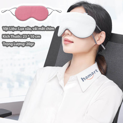 Bịt Mắt Ngủ Lụa Mềm 2 Mặt Ấm Và Mát Mặt Nạ Che Mắt Ngủ Vải Lưới Thoáng Khí Cao Cấp