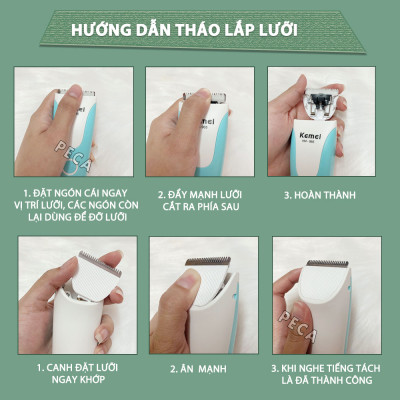 Tông đơ cắt tóc trẻ em Kemei KM-965 có thể cắt tóc, chấn viền cạo tóc dùng được cho trẻ sơ sinh - Hàng chính hãng
