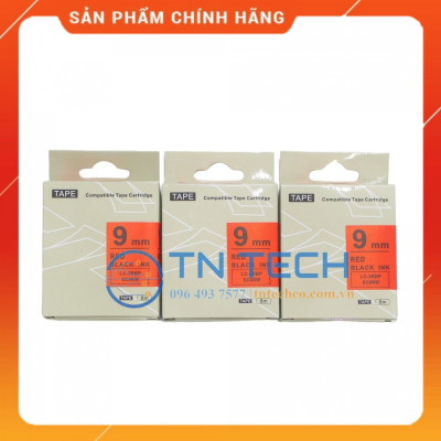 Nhãn in TEPRA - EPSON LC-3RBP (SC9RW) – Chữ đen nền đỏ 9MM X 8M  - Dùng cho máy in nhãn TEPRA - EPSON [Hàng nhập khẩu]