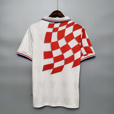 Áo Bóng Đá Retro Tuyển Croatia 1998 - Sân Khách bản cao cấp vải Cotton Polyester