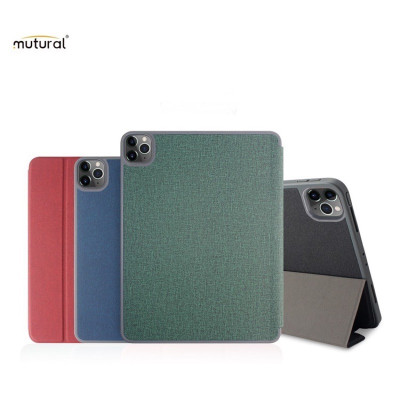 Case Bao da chống sốc cho iPad Pro 11 2022 Chip M2 / 2021 Chip M1 / 2020 hiệu Mutural Yashi Series mặt lưng canvas  có ngăn đựng bút, thiết kế tản nhiệt, cơ chế smartsleep - hàng nhập khẩu