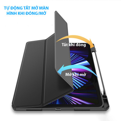 Bao Da Mặt Lưng Trong Suốt dành cho iPad Pro 11" M4 2024/Pro 13" M4 2024/Air 6 11" M3/M2/Air 6 13" M3/M2 Zaki - Hàng Nhập Khẩu