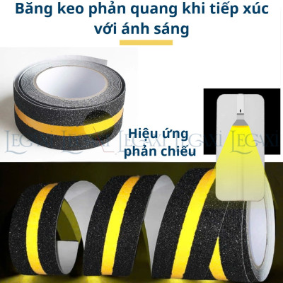 Băng Keo Nhám Phản Quang Chống Trượt Cầu Thang Bật Thèm 5cmx5Mét TránhTé Ngã Cho Người Lớn Và Trẻ Em