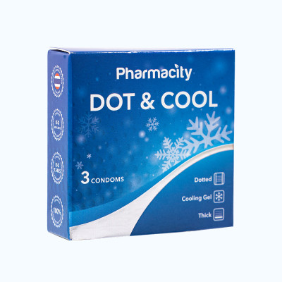 Pharmacity Bao cao su Dot & Cool có gai mát lạnh (3 cái/hộp)