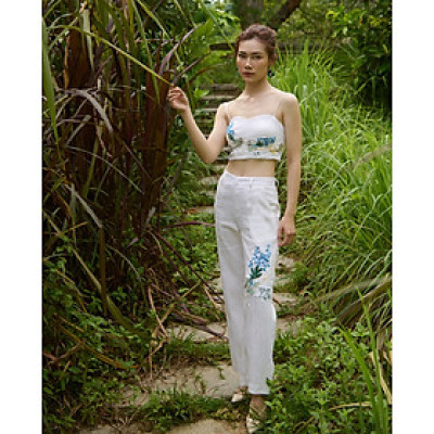 Quần Linen Thêu Tay Mơ PAN206 thời trang thiết kế Hity