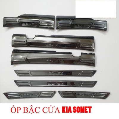 Ốp bậc cửa , nẹp bước chân Kia Sonet 2021-2022 cao cấp -mẫu Titan 8 chi tiết