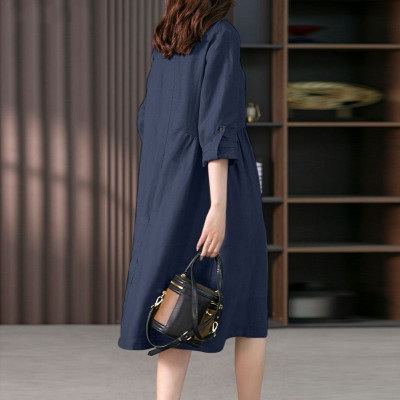 Đầm Nữ Dài Sơ Mi Haint Boutique Váy Công Sở Nữ Thiết Kế Chất Linen Phong Cách Hàn Quốc Vintage đi dự tiệc Da207