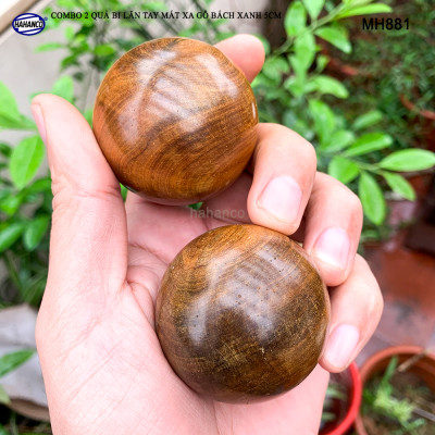 COMBO 2 quả bi 5cm mát xa - lăn tay Gỗ Bách Xanh (MH881) Mát xa giúp dẻo tay, chống mỏi toàn diện