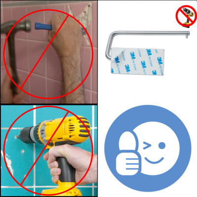 Giá treo cuộn giấy vệ sinh inox 304 dán tường Hobby home decor G1