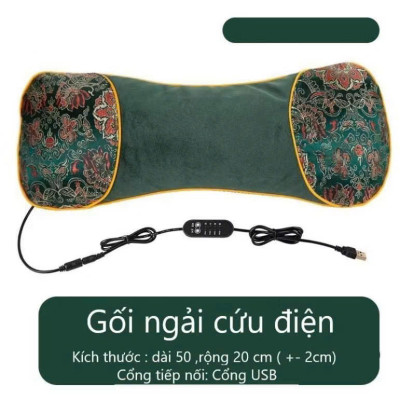  Gối Ngải Cứu Cắm Điện Làm Nóng - Giảm Đau Vai Gáy, Thư Giãn Cổ, Hương Thảo Dược - HÀNG CHÍNH HÃNG MINIIN