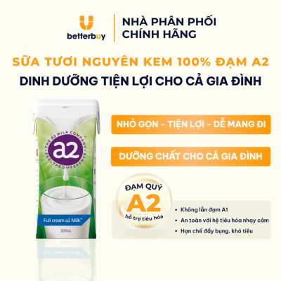 Combo 6 Hộp Sữa Tươi Nguyên Kem Tiệt Trùng a2 Milk - a2 Milk UHT