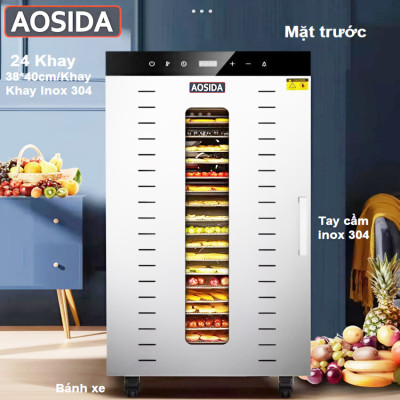 Máy sấy thực phẩm công nghiệp thương hiệu cao cấp AOSIDA SS-24H 24 khay - Dung tích 215L - Hàng nhập khẩu
