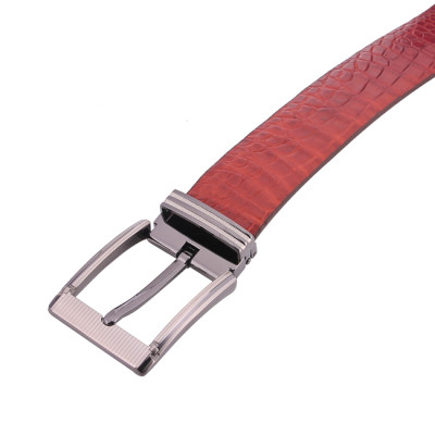 HC4228-29-30-31 - Thắt lưng nam da cá sấu Huy Hoàng gai bụng 4P đầu kim màu đen, nâu đỏ, vàng bò, nâu đất