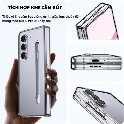 Ốp lưng trong suốt siêu mỏng chống ố vàng cho Samsung Galaxy Z Fold 6 5G Likgus Penone bảo vệ 360 độ màn phụ và mặt lưng (Tặng bút cảm ứng) - Hàng nhập khẩu