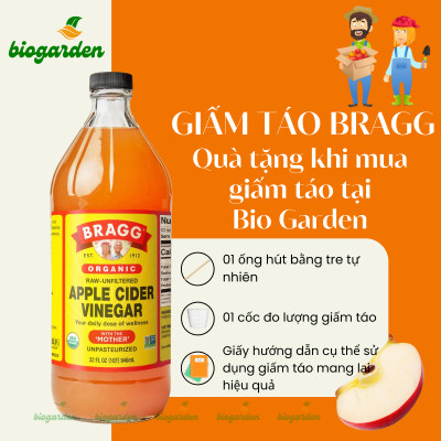 Giấm táo hữu cơ Organic Bragg 946ml (3 chai)