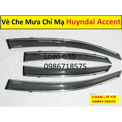 Vè Che Mưa Xe Accent 2022-2018 Mẫu Chỉ Inox Cao Cấp, Viền che mưa Accent 2021 Load Ô tô