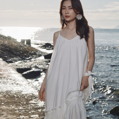 Đầm Midi Hai Dây Mây DRE192 thời trang thiết kế Hity