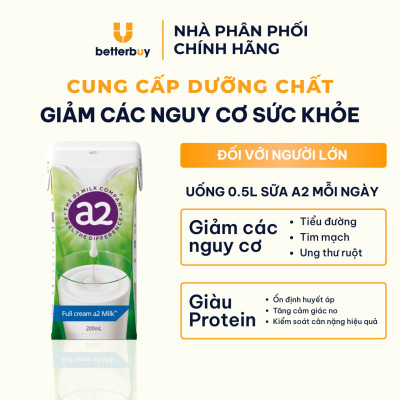 Combo 6 Hộp Sữa Tươi Nguyên Kem Tiệt Trùng a2 Milk - a2 Milk UHT