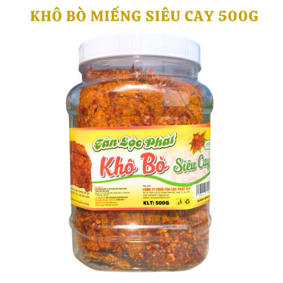 KHÔ BÒ MIẾNG SIÊU CAY TÂN LỘC PHÁT 1KG - COMBO 2 HŨ 500G