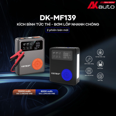 [HÀNG CHÍNH HÃNG] Kích Bình Ắc Quy & Bơm Lốp Vietmap DK-MF139 - Tích hợp đa năng 4 trong 1