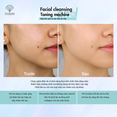 Máy đẩy tinh chất massage nâng cơ mặt bằng sóng siêu âm, máy điện di tinh chất bằng ánh sáng sinh học