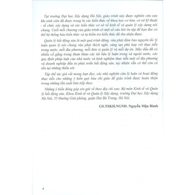 Sách - Giáo Trình Quản Lý Bất Động Sản - NXB Xây Dựng