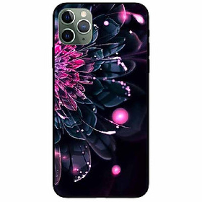 Ốp lưng in cho Iphone 11 Pro Max Mẫu Mẫu Đơn Hồng Đen
