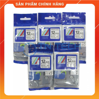 Nhãn In TZ2-FX231 - Đen nền trắng 12mm x 8m - Dùng cho máy in BROTHER - AIMO - PUTY [Hàng nhập khẩu]