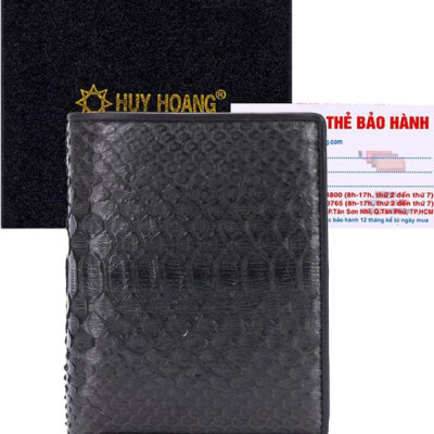 Ví Nam Da Trăn Kiểu Đứng Huy Hoàng HT2304 (12.5 x 10 cm) - Đen