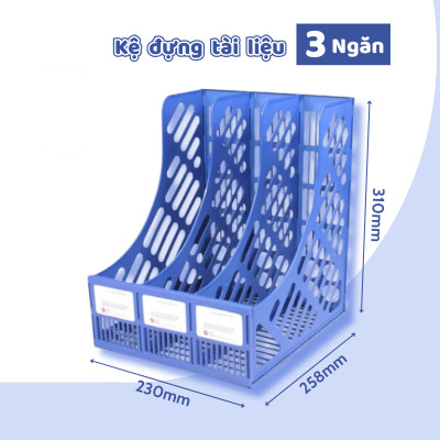 Giá Đựng Tài Liệu Nhựa 3 Ngăn / Giá Rổ Xéo Nhựa 3 Ngăn / Giá Ráp Nhựa 3 Ngăn