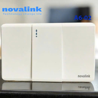 Bộ công tắc 4 hạt dài tràn viền Novalink A6-05 - Công tắc điện 1 chiều cao cấp, màu trắng sứ, An Toàn, Bền Bỉ