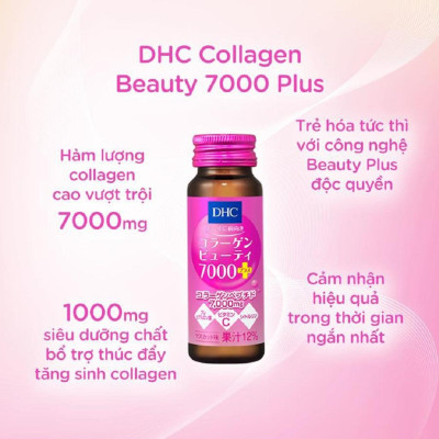 Collagen nước DHC, Bổ sung hàm lượng collagen dồi dào, Duy trì độ ẩm trên da, chống lão hóa, giúp da căng mịn
