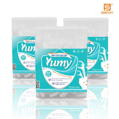 [Lố 12 hộp] Tăm chỉ YUMY Cao Cấp, Tăm chỉ nha khoa hộp đứng (TC02-131) 50 cái/ Hộp