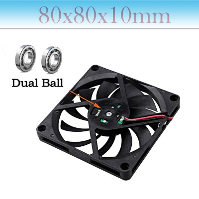 【 Ready stock 】1Pcs Gdstime DC 24V 80mm 80x80x10mm Dual Ball Computer Case Axial Brushless Cooling Fan 8cm 80mmx10mm PC CPU Radiator Cooler Fan