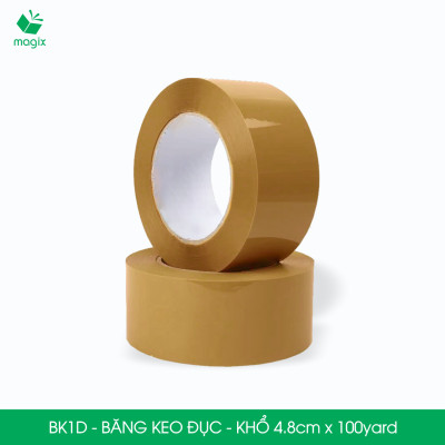 BK1D -  Băng Keo Đục - 4.8cm - Block 6 cuộn/kg - Bộ 12 cuộn băng dính đục đóng thùng hộp carton